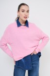 MAGLIA MEZZO COLLO ROSA