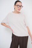 MAGLIA PARICOLLO MEZZA MANICA BEIGE