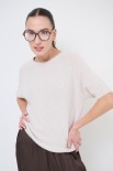 MAGLIA PARICOLLO MEZZA MANICA BEIGE