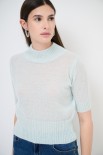 MAGLIA CROP MEZZO COLLO ACQUA