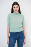 MAGLIA CROP MEZZO COLLO MENTA