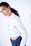 CAMICIA CROP TASCHE BIANCO