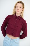 CAMICIA CROP TASCHE VINO