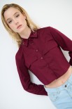 CAMICIA CROP TASCHE VINO