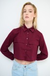 CAMICIA CROP TASCHE VINO