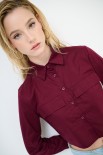 CAMICIA CROP TASCHE VINO