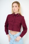 CAMICIA CROP TASCHE VINO