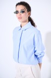 CAMICIA OXFORD OVER CELESTE