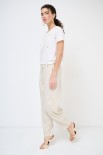 PANTALONE CON TAGLIO SUL DAVANTI BEIGE