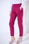 PANTALONE BASIC CON ELASTICO DIETRO VINO