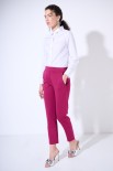 PANTALONE BASIC CON ELASTICO DIETRO VINO