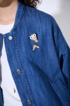 BOMBER OVERSIZE DENIM CON SPILLE BLU