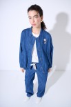 BOMBER OVERSIZE DENIM CON SPILLE BLU