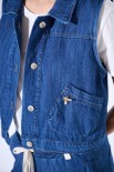 GILET CROP CON TASCHE BLU