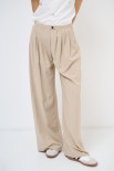 PANTALONE CON PIEG. BOTTONE BEIGE