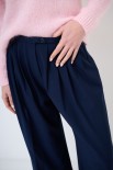 PANTALONE CON PIEG. BOTTONE BLU