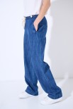 PANTALONE LARGO CON TASCONI BLU