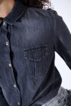 CAMICIA DENIM CON TASCHE NERO