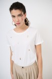 T-SHIRT CON MEDAGLIETTE BIANCO