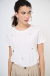 T-SHIRT CON MEDAGLIETTE BIANCO