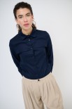 CAMICIA SLIM CON PINCES BLU