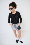 BLUSA GEORGETTE CON PIEGHE NERO