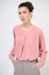 BLUSA GEORGETTE CON PIEGHE ROSA