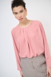 BLUSA GEORGETTE CON PIEGHE ROSA