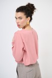 BLUSA GEORGETTE CON PIEGHE ROSA