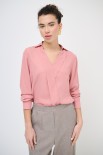 CAMICIA GEORGETTE INCROCIO COLLETTO ROSA