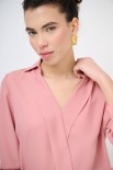 CAMICIA GEORGETTE INCROCIO COLLETTO ROSA