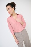 CAMICIA GEORGETTE INCROCIO COLLETTO ROSA