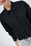 CAMICIA CROP CON FINTONE NERO