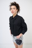 CAMICIA CROP CON FINTONE NERO