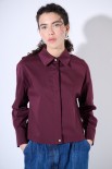 CAMICIA CROP CON FINTONE VINO