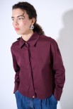 CAMICIA CROP CON FINTONE VINO