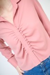 CAMICIA CROP CON BOTTONI FODERATI ROSA