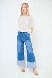 JEANS LARGO CON BALZA A CONTRASTO JEANS