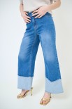 JEANS LARGO CON BALZA A CONTRASTO JEANS