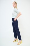 PANTALONE FILARE CROP BLU