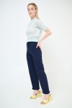 PANTALONE FILARE CROP BLU