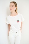 T-SHIRT DOPPIA STAMPA CHERRY BIANCO