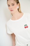 T-SHIRT DOPPIA STAMPA CHERRY BIANCO