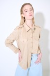 CAMICIA CON TASCHE SPILLA ANANAS BEIGE