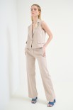 PANTALONE DRITTO CON CINTURA BEIGE