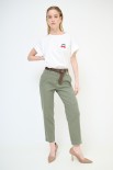 PANTALONE DOPPIE IMPUNTURE DV ELASTICO VERDE MILITARE