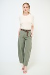 PANTALONE CARROT CUCITURA SUL DAV. VERDE MILITARE