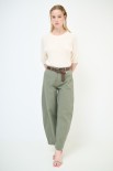 PANTALONE CARROT CUCITURA SUL DAV. VERDE MILITARE