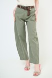 PANTALONE CARROT CUCITURA SUL DAV. VERDE MILITARE