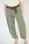 PANTALONE CARROT CUCITURA SUL DAV. VERDE MILITARE